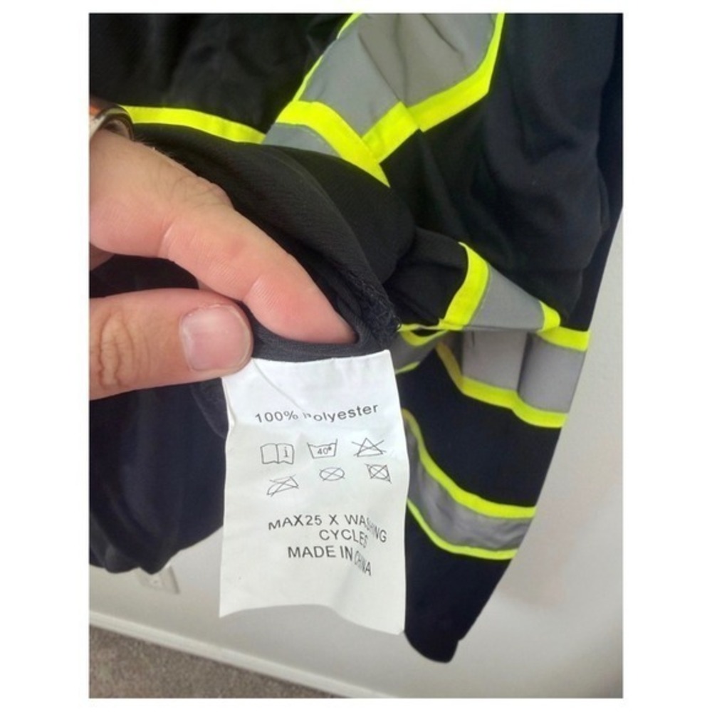 Golden Elephant High Visibility Long Sleeve Work Shirt Black & Yellow XXL – NWT - Picture 2 of 4